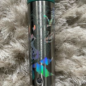 NWT Starbucks 16oz VACUUM INSULATED TUMBLER mint aqua teal blue silver mermaid